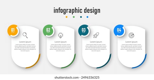 Infographic design business template. timeline with 4 steps, options. can be used for workflow diagram, info chart, web design. vector illustration.	