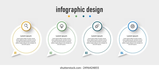Infographic design business template. timeline with 4 steps, options. can be used for workflow diagram, info chart, web design. vector illustration.	