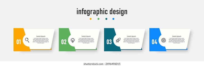 Infographic design business template. timeline with 4 steps, options. can be used for workflow diagram, info chart, web design. vector illustration.	