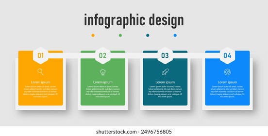 Infographic design business template. timeline with 4 steps, options. can be used for workflow diagram, info chart, web design. vector illustration.	