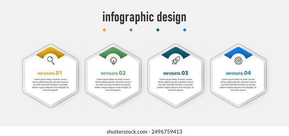 Infographic design business template. timeline with 4 steps, options. can be used for workflow diagram, info chart, web design. vector illustration.	