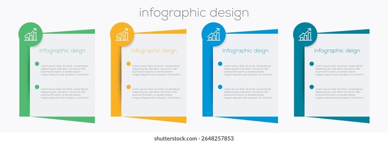 Infographic design business template. timeline with 4 steps, options. can be used for workflow diagram, info chart, web design. vector illustration.
