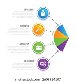 Infographic design chart list template with modern 4 step presentation