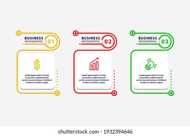 Infographic design chart template with circle 3 options. Vector Illustration.