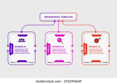 Infographic design chart template with circle 3 options. Vector Illustration.