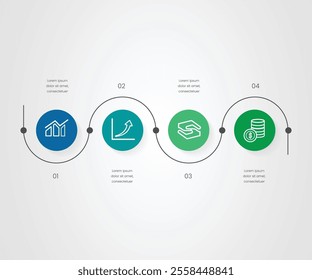 Infographic design chart template with circle 4 options.