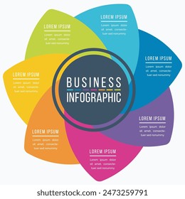 Infographic design circle 7 Steps, objects, elements or options business information template