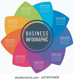 Infographic design circle 9 Steps, objects, elements or options business information template