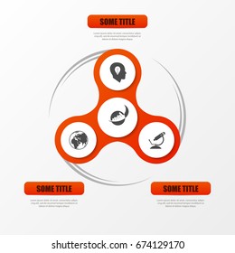 Infographic design circle on the grey background. Vector illustration