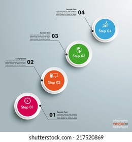 Infographic design with circles on the grey background. Eps 10 vector file.