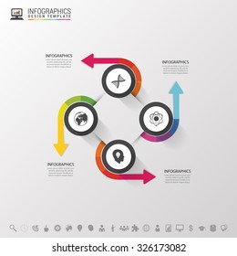 Infographic design circles on the grey background. Vector illustration