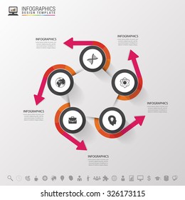 Infographic design circles on the grey background. Vector illustration