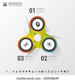 Infographic design circles on the grey background. Vector illustration