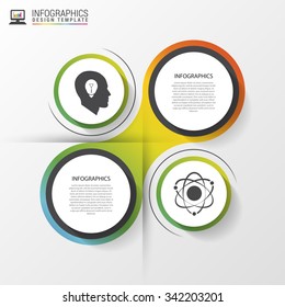 Infographic design circles on the grey background. Vector illustration