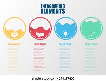 Info-graphic design color circles. Vector illustration