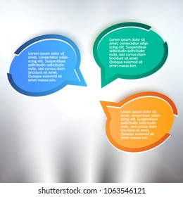 Infographic design with color, light set communication bubbles isolated on the white background. Vector abstract illustration Eps 10. Theme of summer, wellness, nature, healthy living, travel, fitness