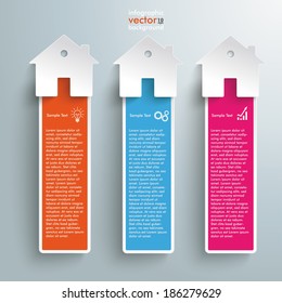 Infographic design colored banners on the grey background. Eps 10 vector file.