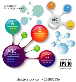 Infographic design with colored circles on the white background