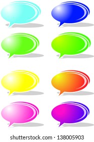 infographic design with colored communication bubbles on the grey background