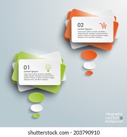 Infographic design with colored communication bubbles on the grey background. Eps 10 vector file.