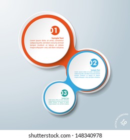 Infographic design with colored and white circles on the grey background. Eps 10 vector file.