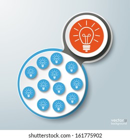 Infographic design with colored and white circles on the grey background. Eps 10 vector file.