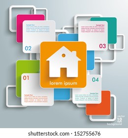 Infographic design with colorful rectangle squares on the grey background. Eps 10 vector file.