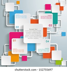 Infographic design with colorful rectangle squares on the grey background. Eps 10 vector file.