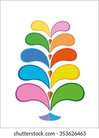 Infographic design of colorful tree, tree template logo, multicolor tree mockup for your design vector image