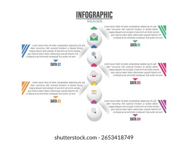 Infographic design with data representation and workflow visualization