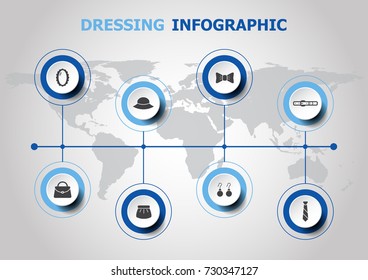 Infographic design with dressing icons, stock vector