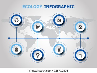 Infographic design with ecology icons, stock vector