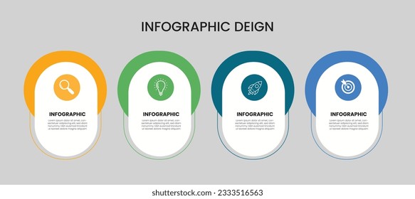 Diseño de infografía elegante plantilla profesional con 4 pasos de vector premium