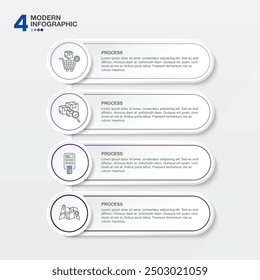 Infographic design element. Business concept with 4 steps. and shopping online icons for Business process steps with four options.