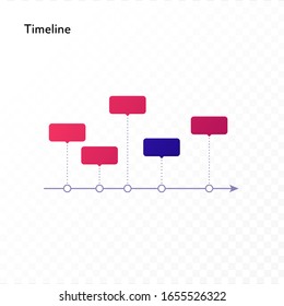 Infographic design element collection. Vector flat color illustration. Timeline above line isolated on white to transparent background. Design for ui, scientific poster, marketing, presentation.