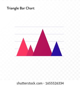 Infographic design element collection. Vector flat color illustration. Pyramid bar chart isolated on white to transparent background. Design for ui, scientific poster, marketing, presentation.