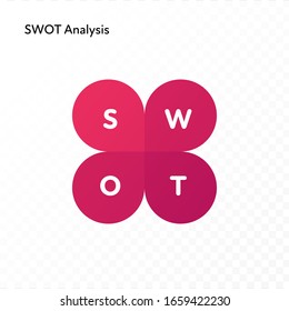 Infographic design element collection. Vector flat color illustration. SWOT analysis icon isolated on white to transparent background. Design for ui, scientific poster, marketing, presentation.