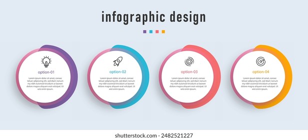 Infographic design element with four options or steps. can be used for workflow diagram, info chart, web design. vector illustration.