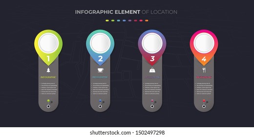 Infographic design element of locations.vector illustration