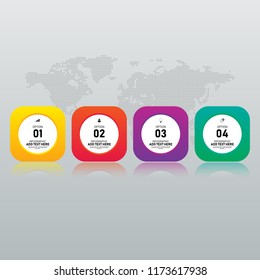 Infographic design element template for business presentation with 4 options. Can be used for workflow, diagram, chart, option, vector illustration