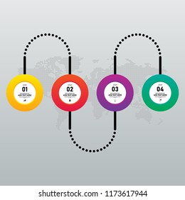 Infographic design element template for business presentation with 4 options. Can be used for workflow, diagram, chart, option, vector illustration