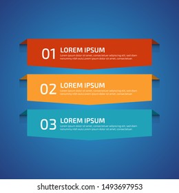 Infographic Design Elements with 3 different color, red, yellow, blue. Template for diagram, graph, presentation and chart. Business concept with 3 options, parts, steps, processes.Vector illustration