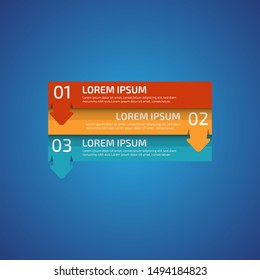 Infographic Design Elements with 3 different color, red, yellow, blue. Template for diagram, graph, presentation and chart. Business concept with 3 options, parts, steps, processes.Vector illustration