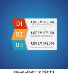 Infographic Design Elements with 3 different color, red, yellow, blue. Template for diagram, graph, presentation and chart. Business concept with 3 options, parts, steps, processes.Vector illustration