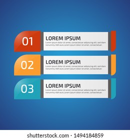 Infographic Design Elements with 3 different color, red, yellow, blue. Template for diagram, graph, presentation and chart. Business concept with 3 options, parts, steps, processes.Vector illustration