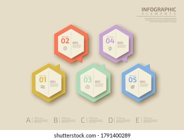 Infographic design elements with 5 options