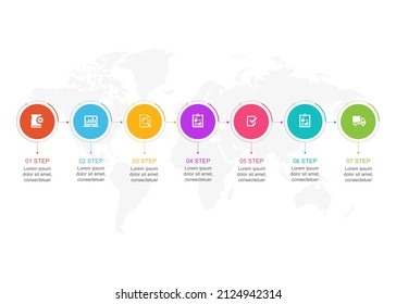 Infographic design elements with 9 options, parts, steps, timelines or processes. Vector Illustration