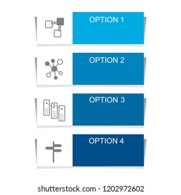 Infographic design elements for business data with four options, parts, steps, levels or processes. Vector graphic Illustration.