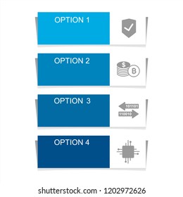 Infographic design elements for business data with four options, parts, steps, levels or processes. Vector graphic Illustration.