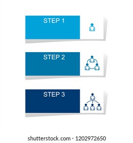 Infographic design elements for business data with three options, parts, steps, levels or processes. Vector graphic Illustration.